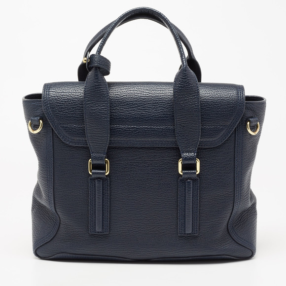 3.1 PHILLIP LIM Blue Leather Pashli Medium Satchel - Picture 4 of 8